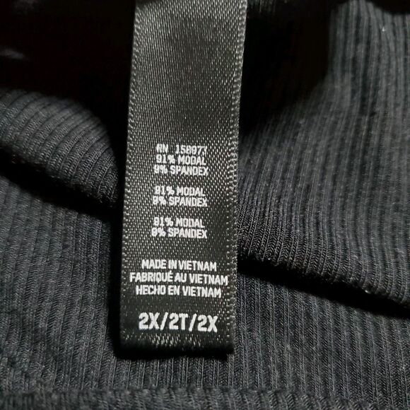 Skims Ribbed Modal Spaghetti Strap Maxi Dress Sz 2XL Black Bodycon Y2K - Picture 9 of 13